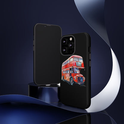 London Bus Phone Case, Tough iPhone Cover, Unique Gift for Travelers, Vintage Style Accessories, Holiday Present Idea
