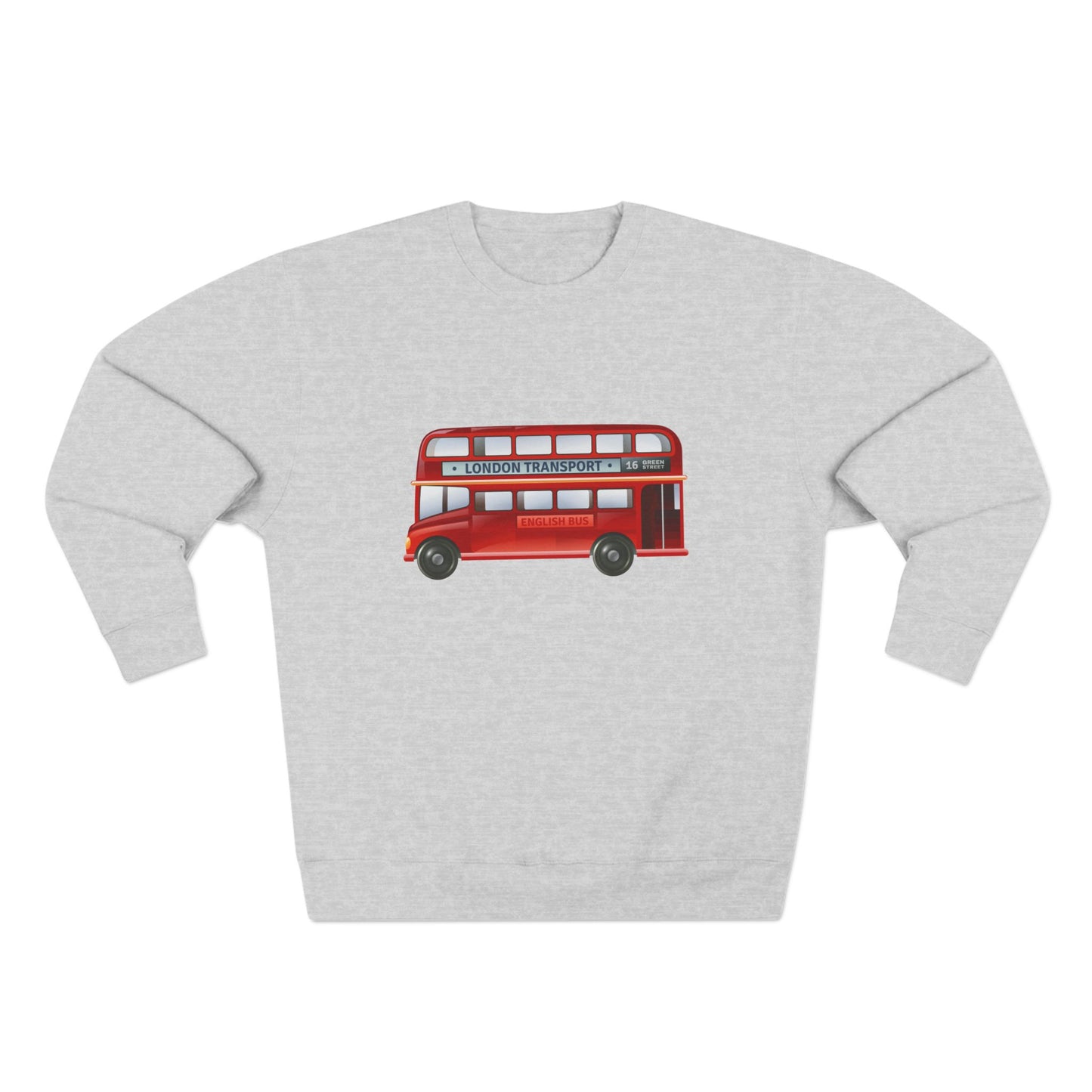 Unisex Crewneck Sweatshirt - London Transport English Bus Red Double-Decker