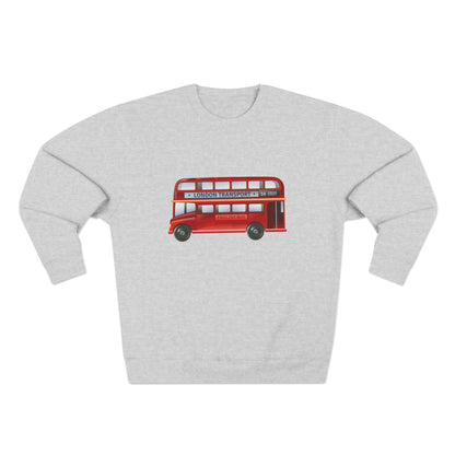Unisex Crewneck Sweatshirt - London Transport English Bus Red Double-Decker