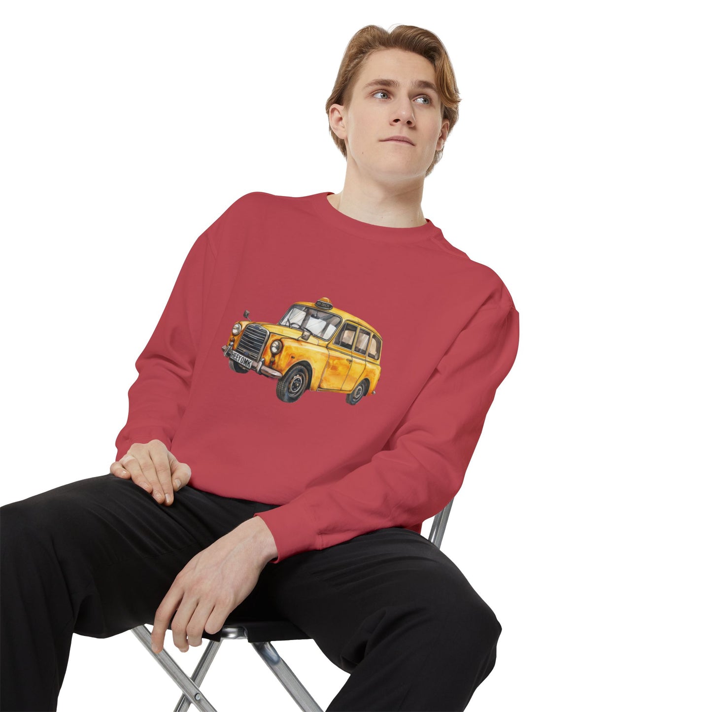 Unisex Garment-Dyed Sweatshirt Elegant - British Vintage Car