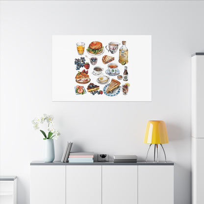 Breakfast Feast Canvas Print, Food Art, Kitchen Decor, Gifting for Food Lovers, Brunch Vibes, Wall Art