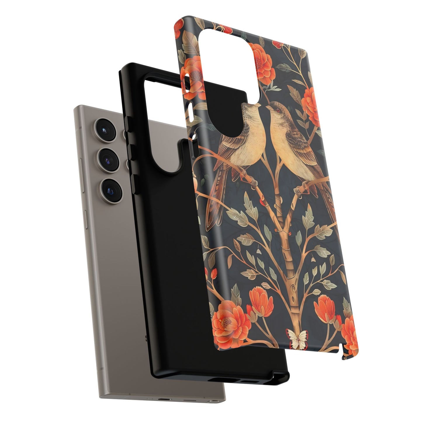 Floral Phone Case – Tough Cases with Bird Design, Unique Gift for Nature Lovers, Stylish Tech Accessory, Phone Cover, Artistic Case
