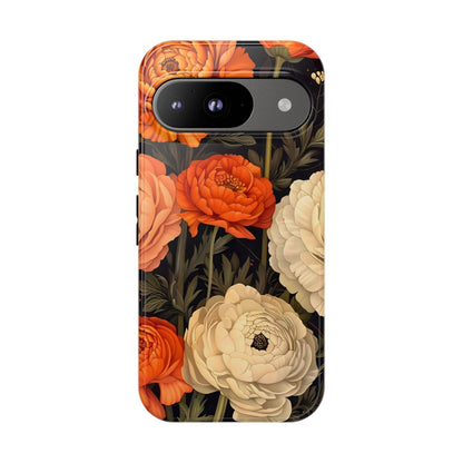 Floral Phone Case with Tough Protection, Blooming Ranunculus Design, Durable Cover, Gift for Flower Lovers, Eco-Friendly Phone Accessory