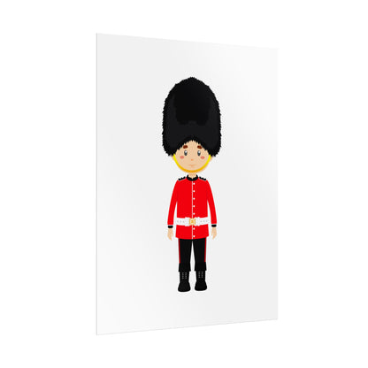 Adorable British Soldier Rolled Posters, Kids Room Decor, Unique Gift, Nursery Art, Educational Wall Art