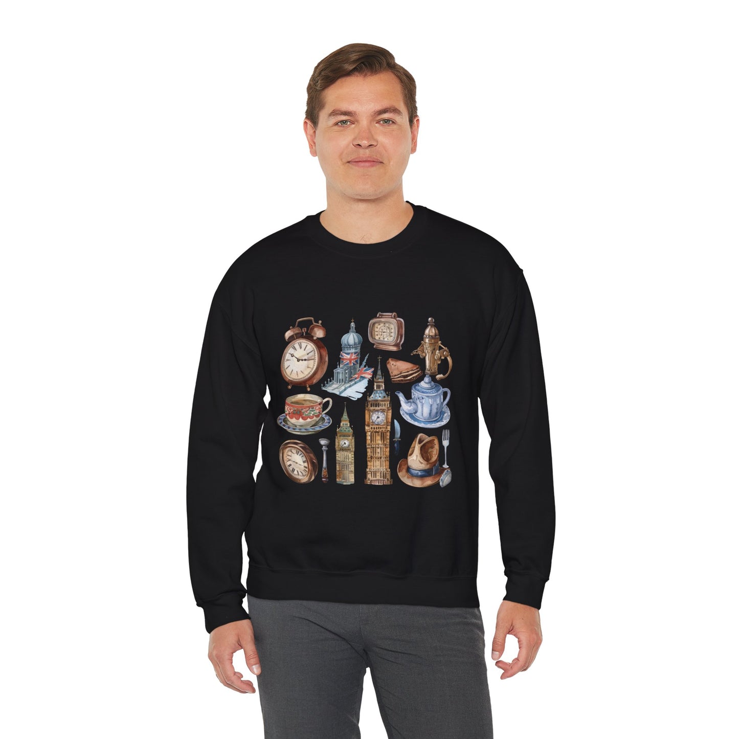 Unisex Heavy Blend™ Crewneck Sweatshirt Classy - Vintage England Icons