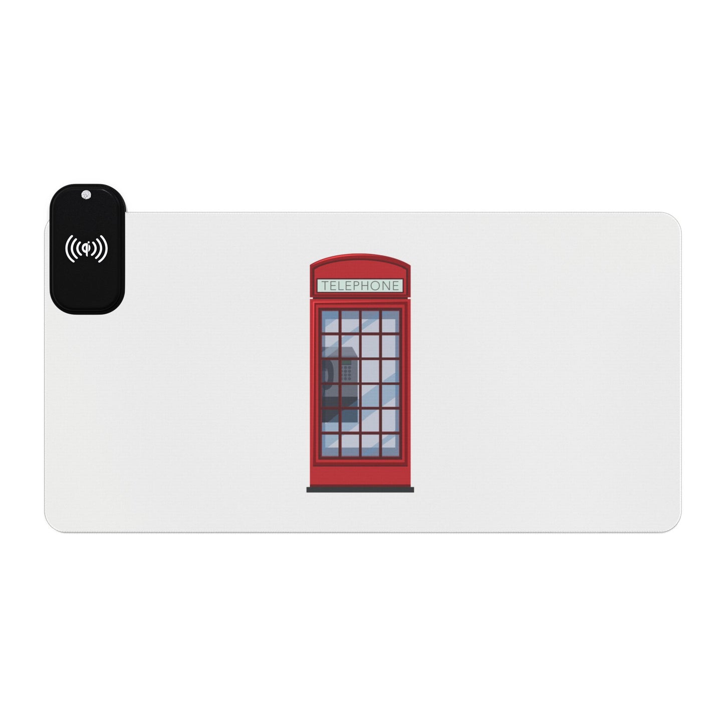 Red Telephone Box - LED Gaming Mouse Pad with Wireless Charging - Perfect for Gamers, Desk Decor, Gift for Tech Enthusiasts, Home Office Essential, [...]