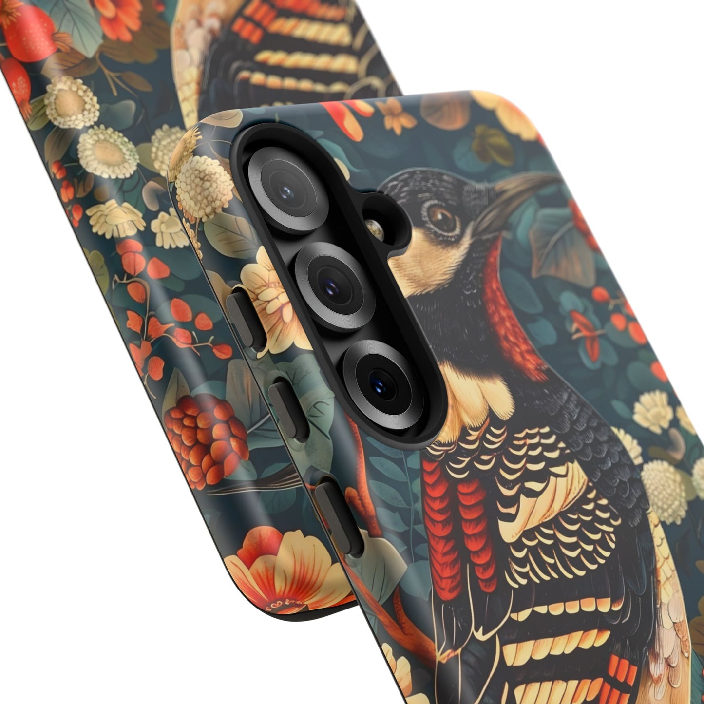 Nature-Inspired Phone Case with Floral Art, Tough Phone Cover, Protective Case, Gift for Nature Lovers, Unique Phone Accessory