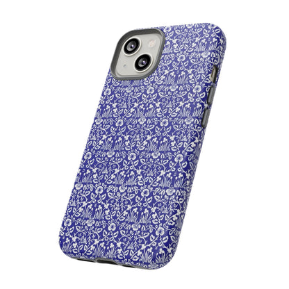 Elegant Floral Phone Case - Tough Cases, Blue Floral Design, Stylish Phone Accessory, Unique Gift, Modern Tech Protection