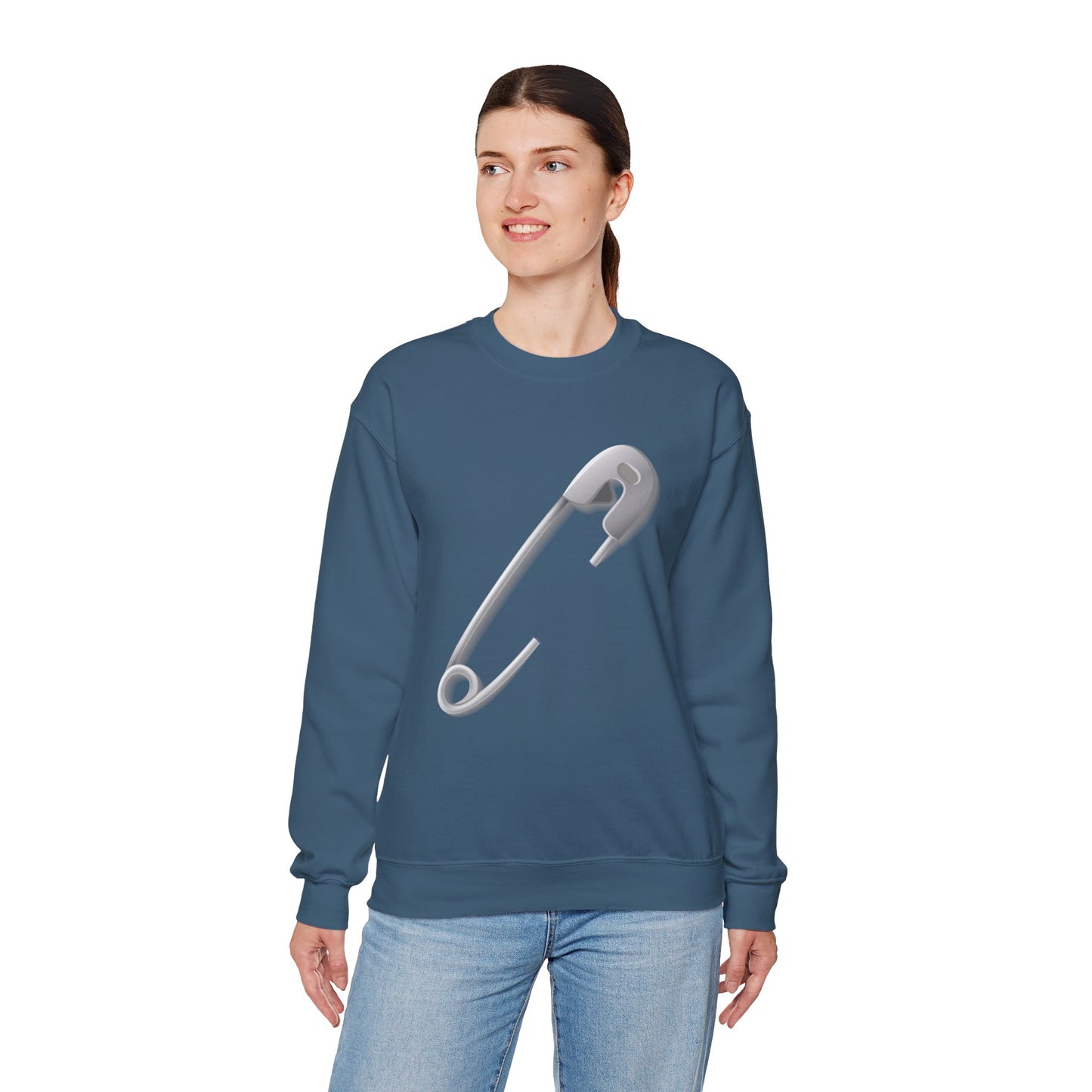 Unisex Heavy Blend™ Crewneck Sweatshirt - Minimalist Safety Pin Design