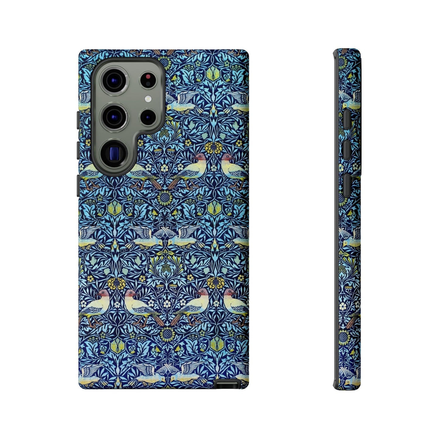 Bird and Floral Pattern Phone Case, Tough Cases, Gift for Nature Lovers, Eco-friendly, Custom Phone Accessories, All-Occasion