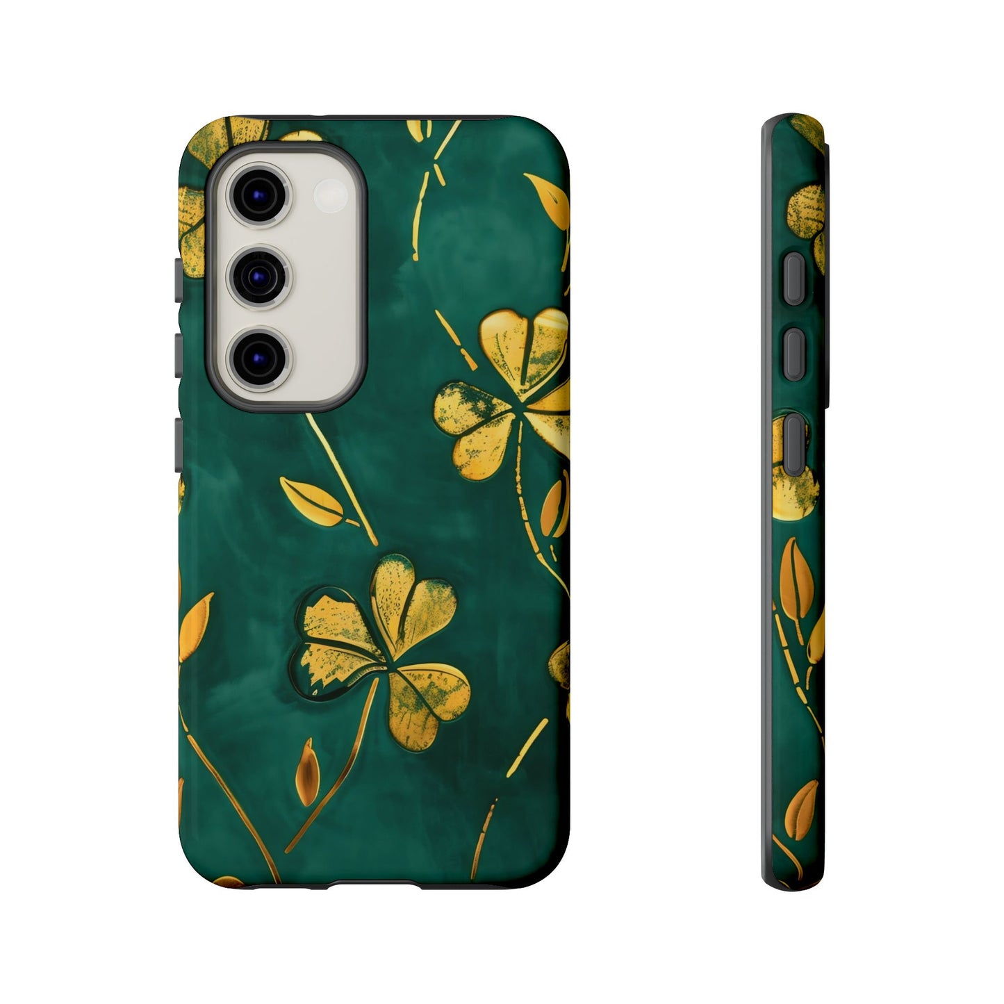 Floral Phone Case with Gold Accents, Tough Phone Cover, Stylish Phone Protector, Unique Gift for Her, Nature Lover Accessory