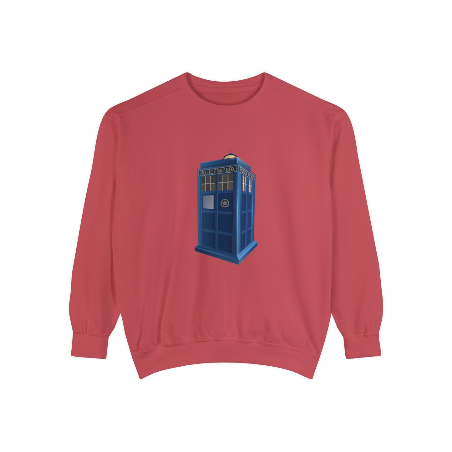 Unisex Garment-Dyed Sweatshirt Durable - British Police Public Call Box