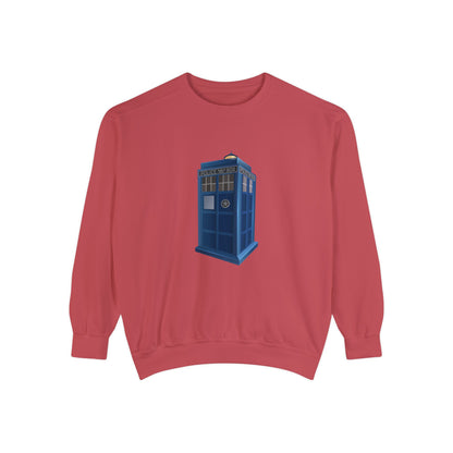Unisex Garment-Dyed Sweatshirt Durable - British Police Public Call Box