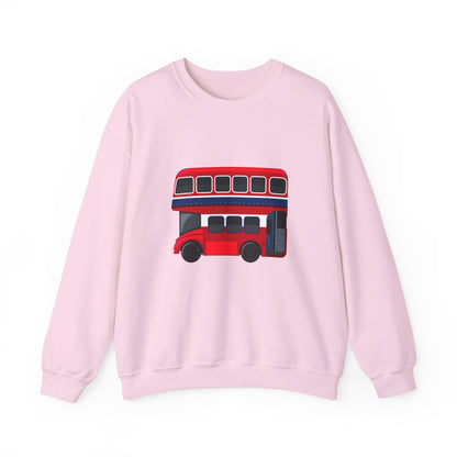 Unisex Heavy Blend™ Crewneck Sweatshirt Trendy - London Transport Red Double-Decker Bus