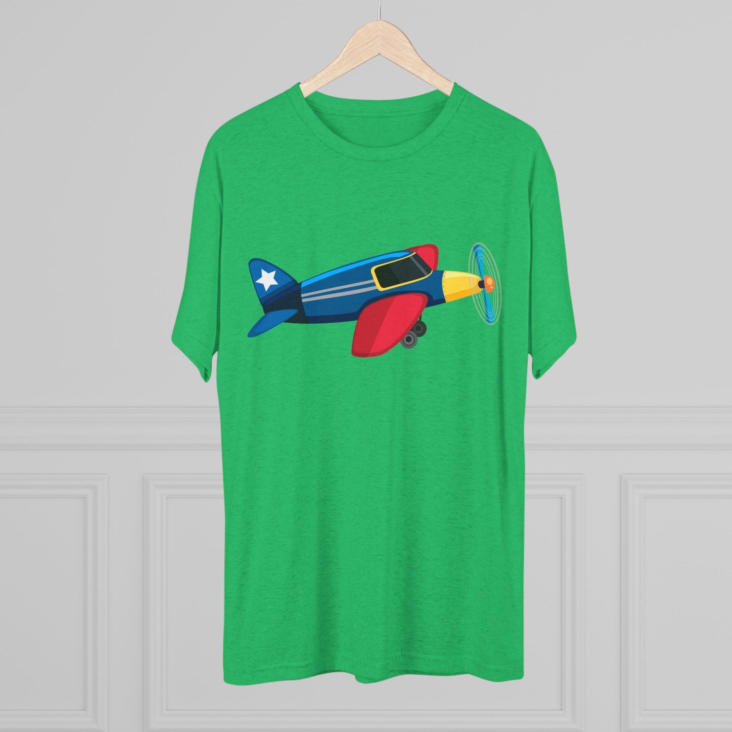 Vintage Airplane Illustration - Retro Aviation Cozy Unisex Tri-Blend Crew Tee