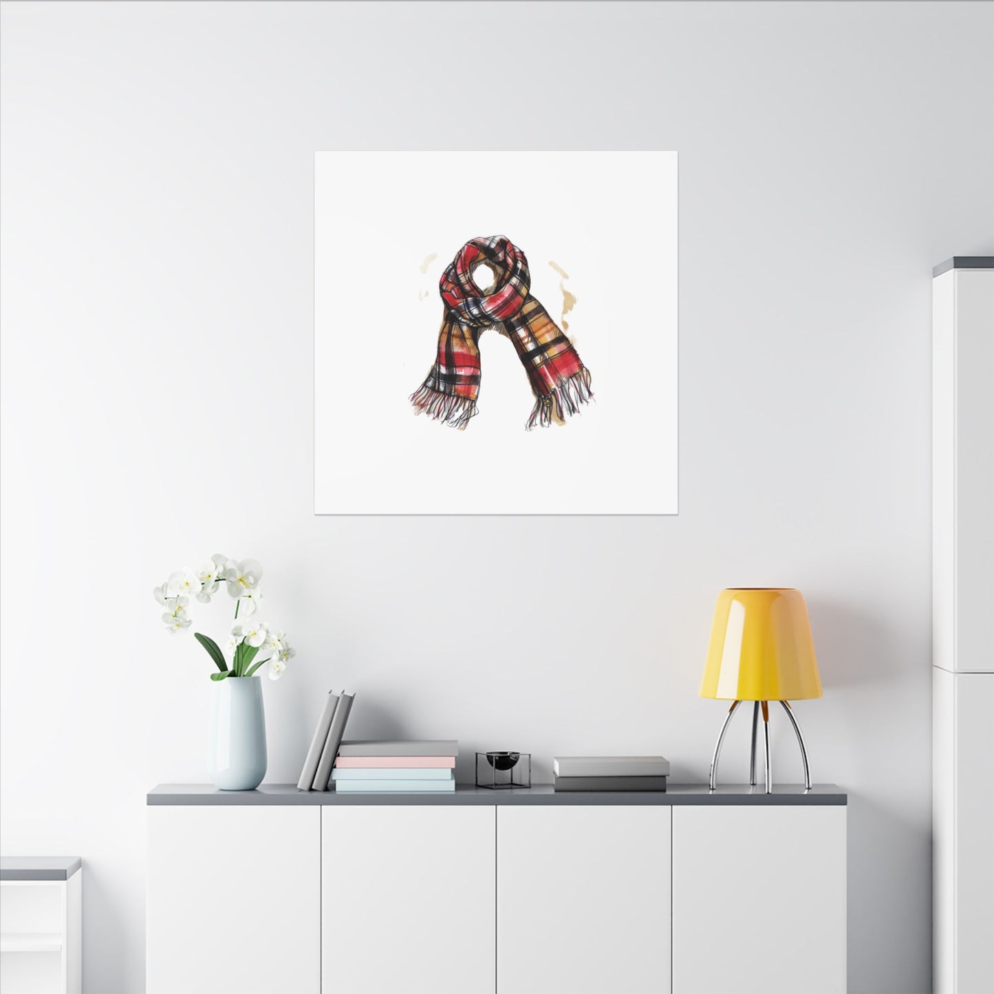 Autumn Scarf Canvas Art Print | Cozy Home Décor, Gift for Fall Lovers, Seasonal Wall Art, Unique Interior Design
