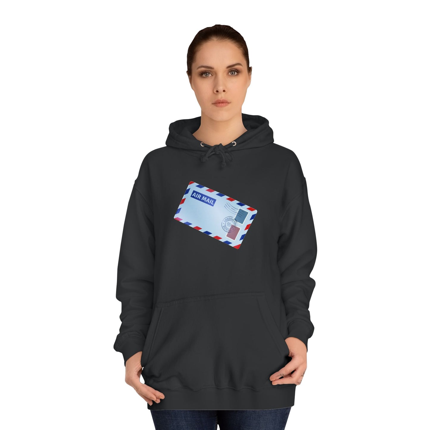 Unisex College Hoodie - Classic UK Royal Mailbox Design - British Postbox Icon