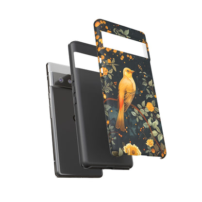 Floral Phone Case, Tough Cases with Bird Design, Nature Lover Gift, Stylish Protection, Birthday Present, Floral Phone Cover