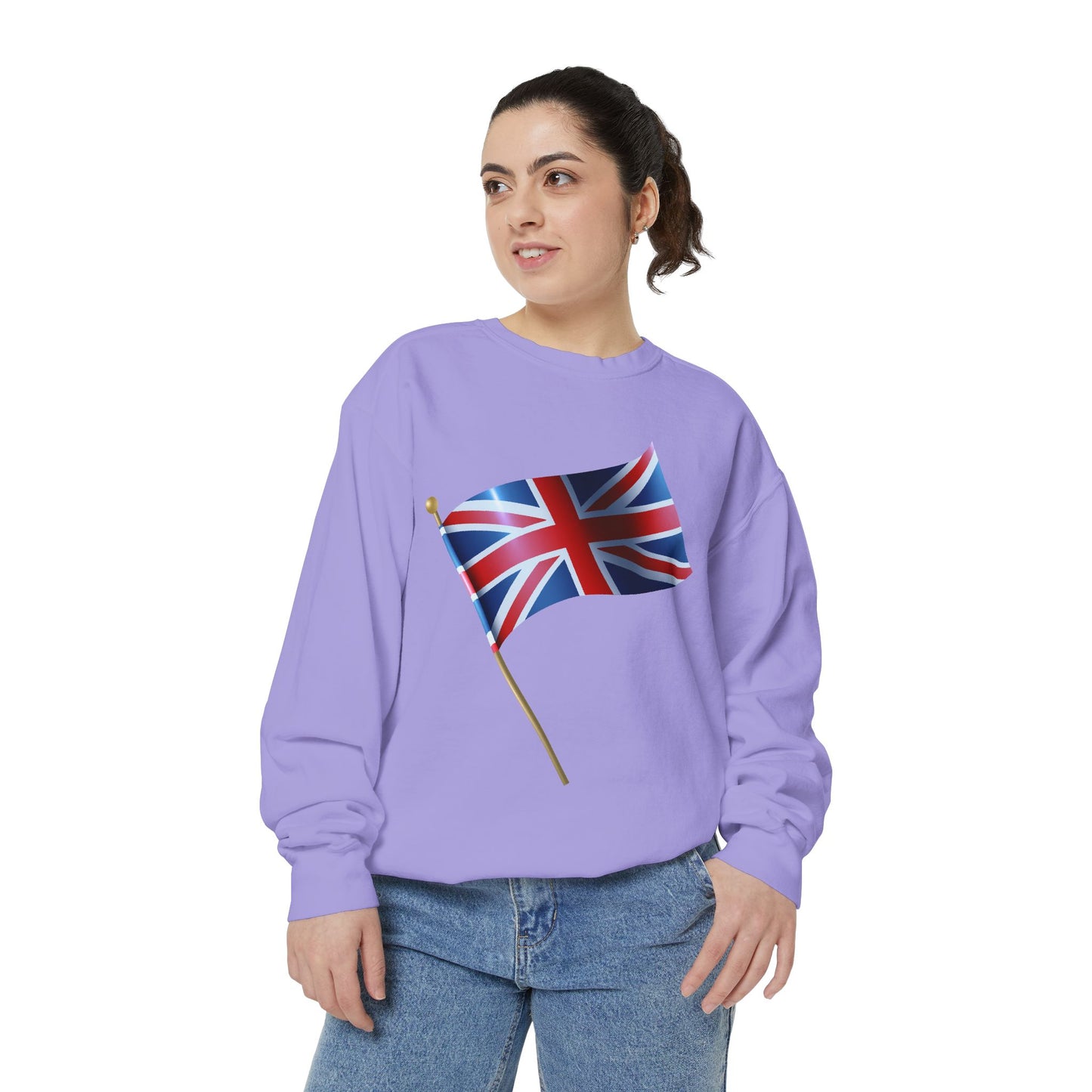 Unisex Garment-Dyed Sweatshirt - Classic UK Flag Design