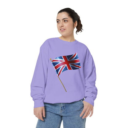 Unisex Garment-Dyed Sweatshirt - Classic UK Flag Design