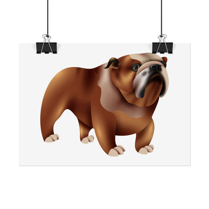 Bulldog Rolled Poster Art | Dog Lover’s Wall Decor | Unique Gift for Pet Owners | Living Room or Office Decor