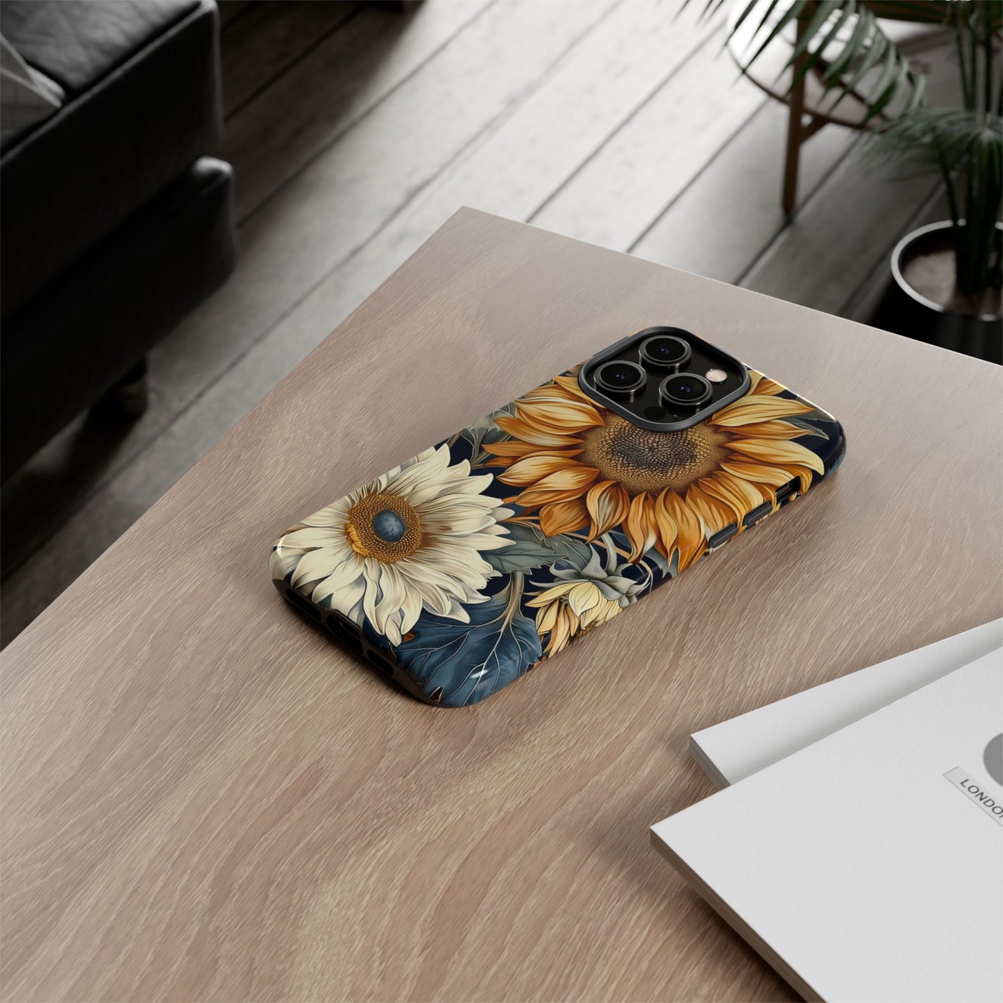 Floral Phone Case for Tough Cases, Sunflower Design, Nature Lover Gift, Birthday Present, Eco-Friendly Accessories, Summer Vibes