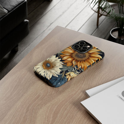 Floral Phone Case for Tough Cases, Sunflower Design, Nature Lover Gift, Birthday Present, Eco-Friendly Accessories, Summer Vibes