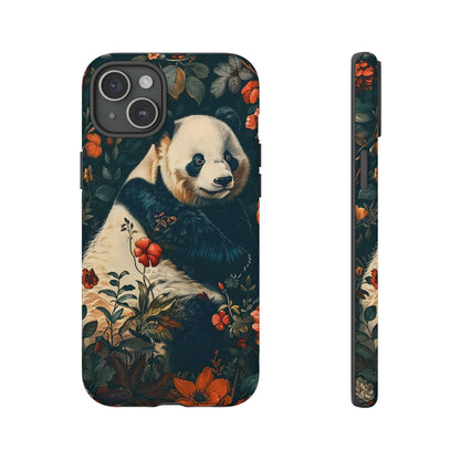 Panda Phone Case, Floral Design Phone Cover, Cute Panda Gift, Nature-Inspired Case, Animal Lover Accessory