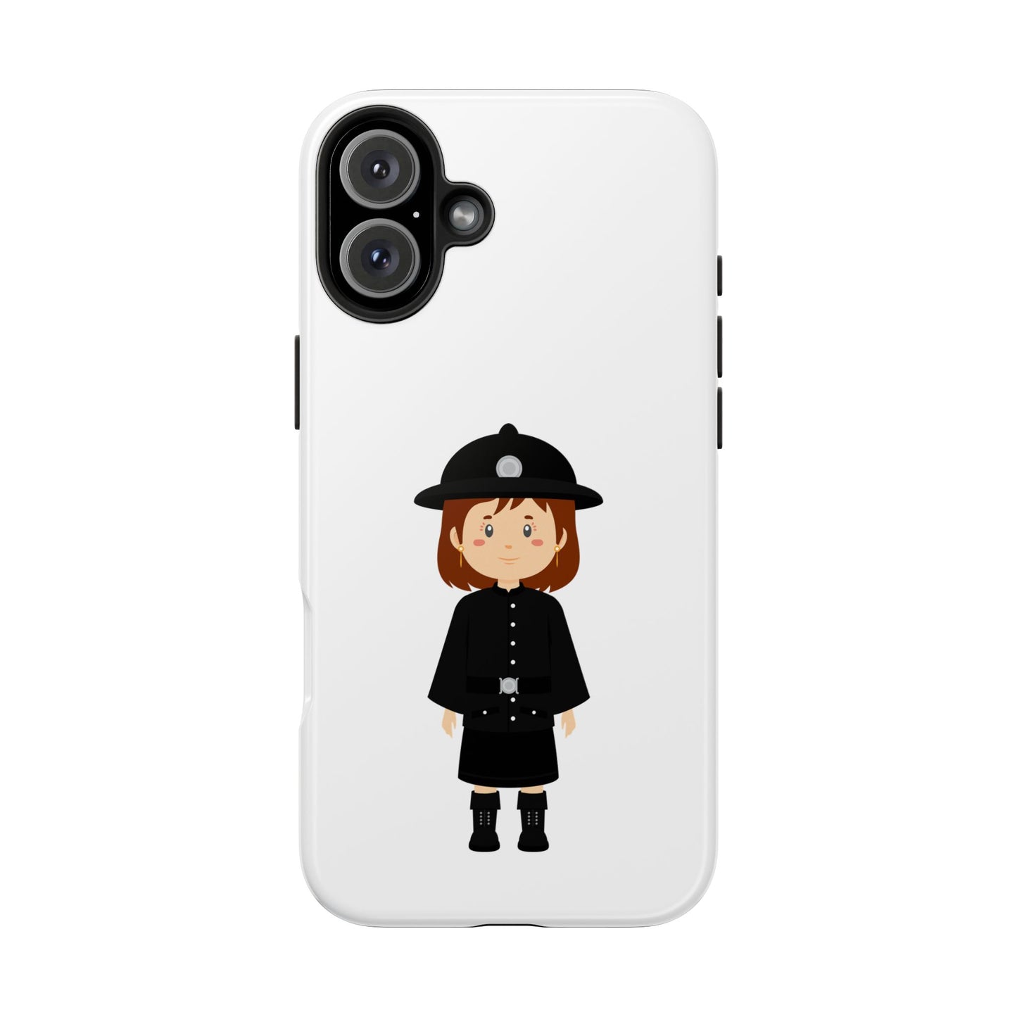 Cute Police Officer Tough Phone Case, Protective Cover, Phone Accessory, Gift for Him/Her, Fun Design for All Ages, Cartoon Case