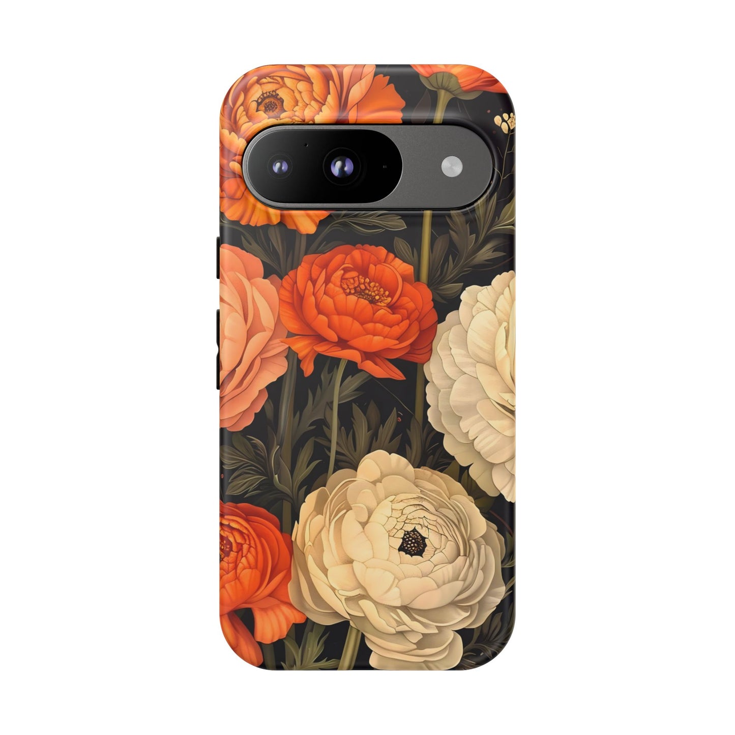 Floral Phone Case with Tough Protection, Blooming Ranunculus Design, Durable Cover, Gift for Flower Lovers, Eco-Friendly Phone Accessory