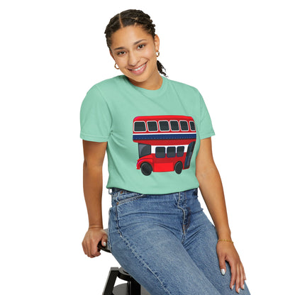 Unisex Garment-Dyed T-shirt - All Aboard! The Classic London Double-Decker