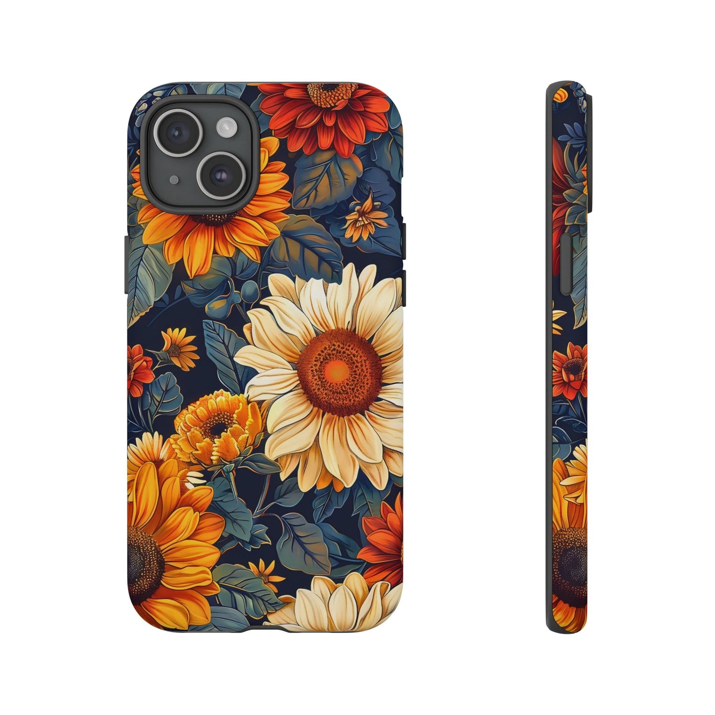 Floral Tough Phone Case | Sunflower Design, iPhone Cover, Protective Case, Gifts for Her, Floral Phone Accessory