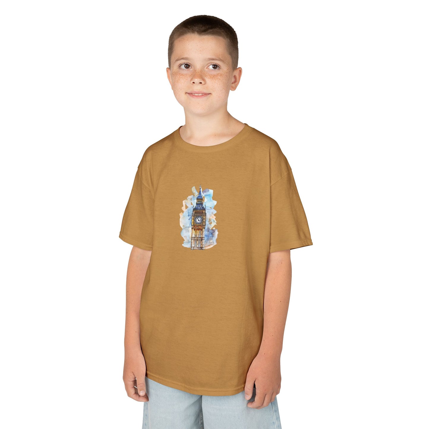 Kids Tee - London's Big Ben Landmark Painting -  Fun Graphic Shirt for Young Explorers
