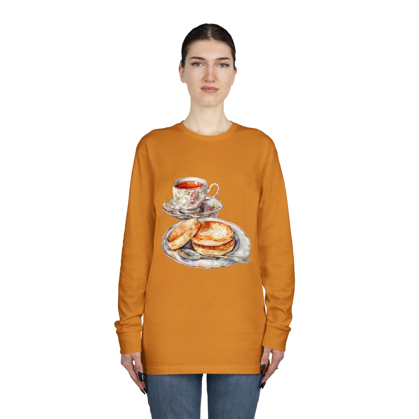 Long Sleeve Crewneck Tee - From Palaces to Plates - British Royal Cuisine