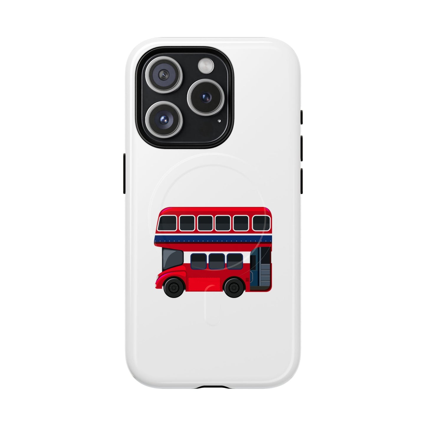 London Bus Phone Case, Tough Magnetic Phone Cover, Unique Gift, Secure Protection, Fun Design, Travel Lover Accessory