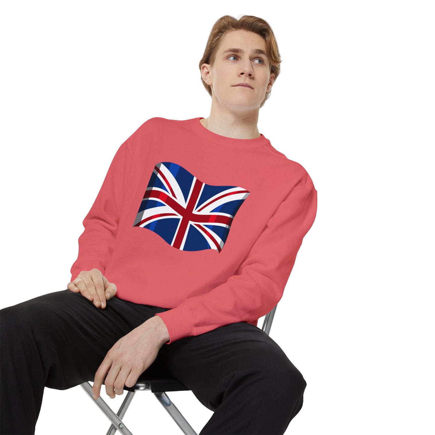 Unisex Garment-Dyed Sweatshirt - Classic UK Flag