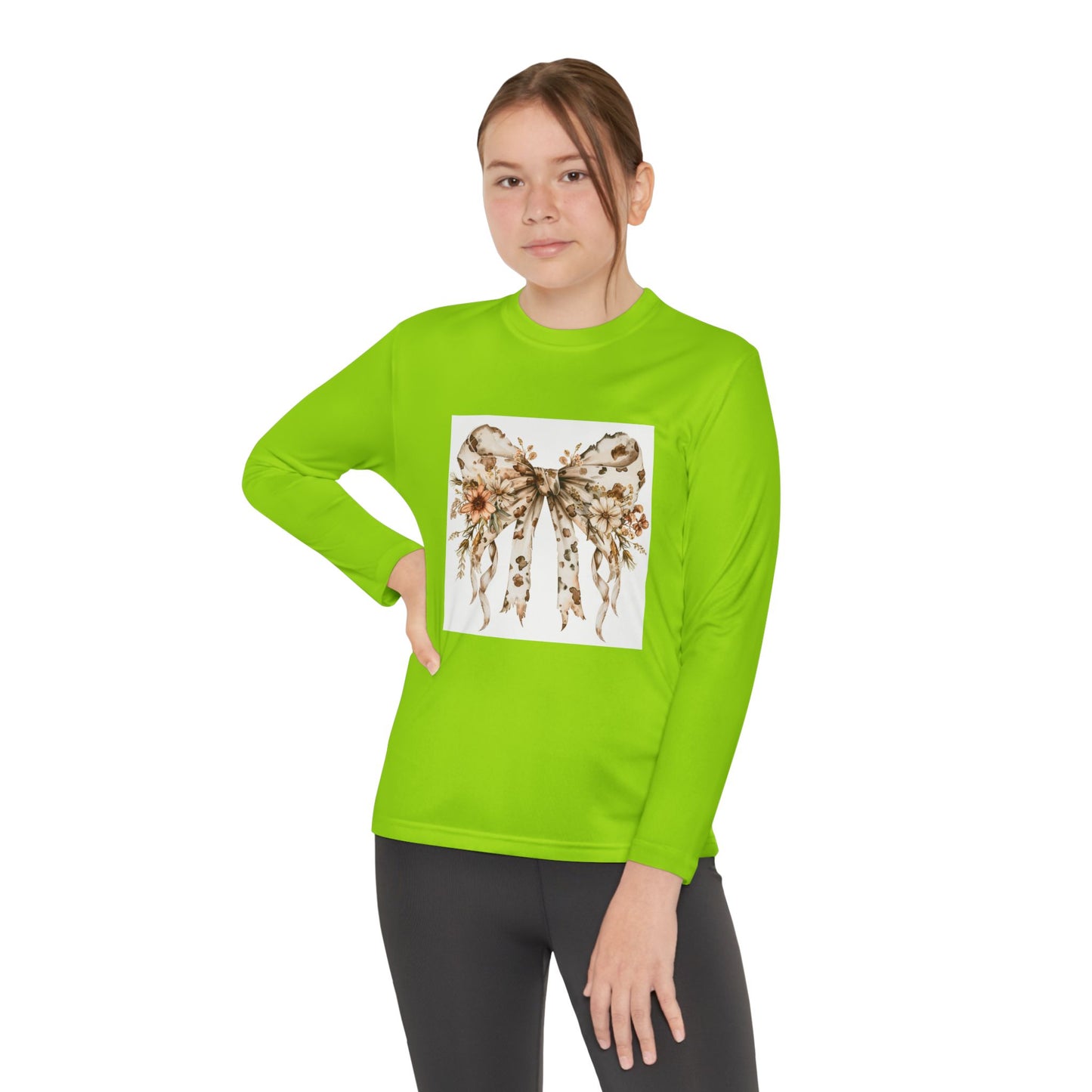 Youth Long Sleeve Floral Bow Tee - Cute & Stylish Kids Apparel