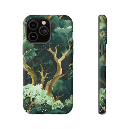 Forest Green Phone Case, Nature-Inspired Tough Cases, Eco-Friendly Gift, Outdoor Lover Accessory, Unique Phone Cover