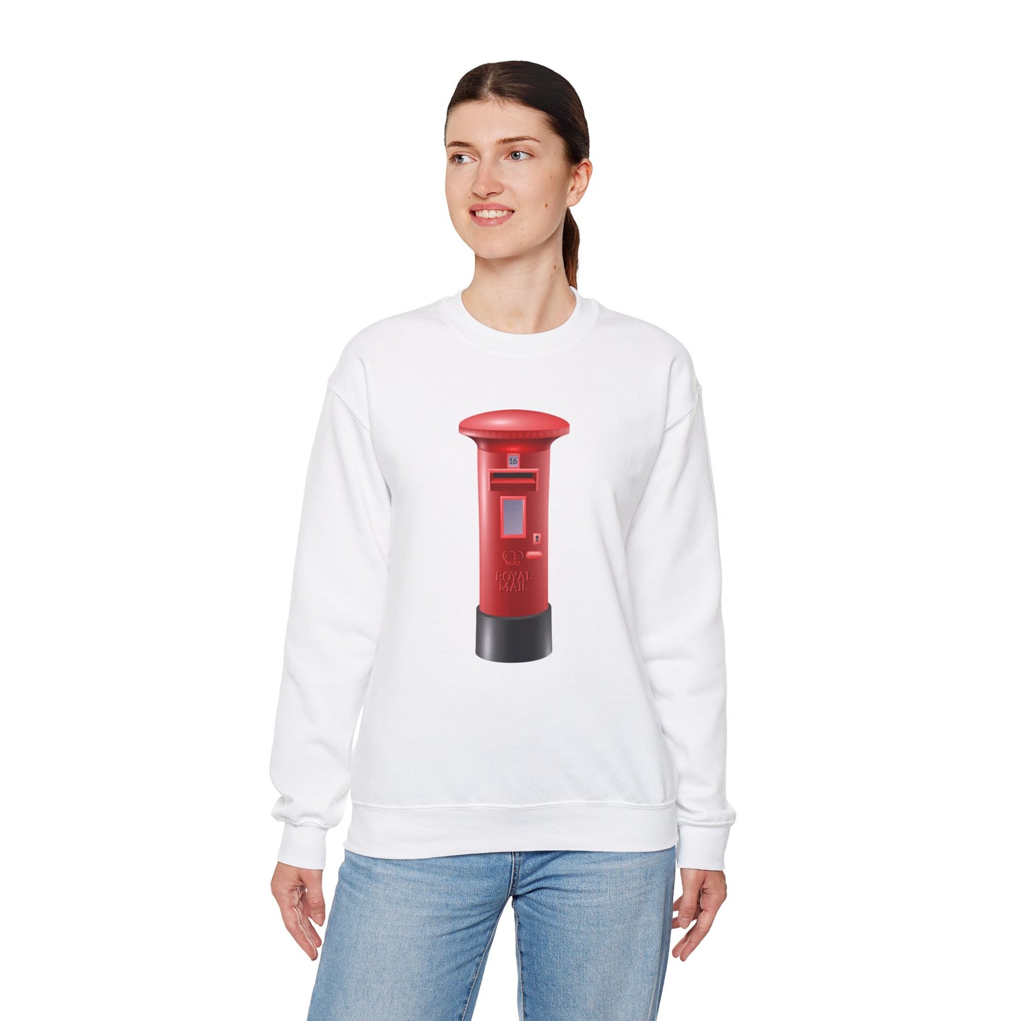 Unisex Heavy Blend™ Crewneck Sweatshirt - Classic UK Royal Mailbox Design - British Postbox Icon