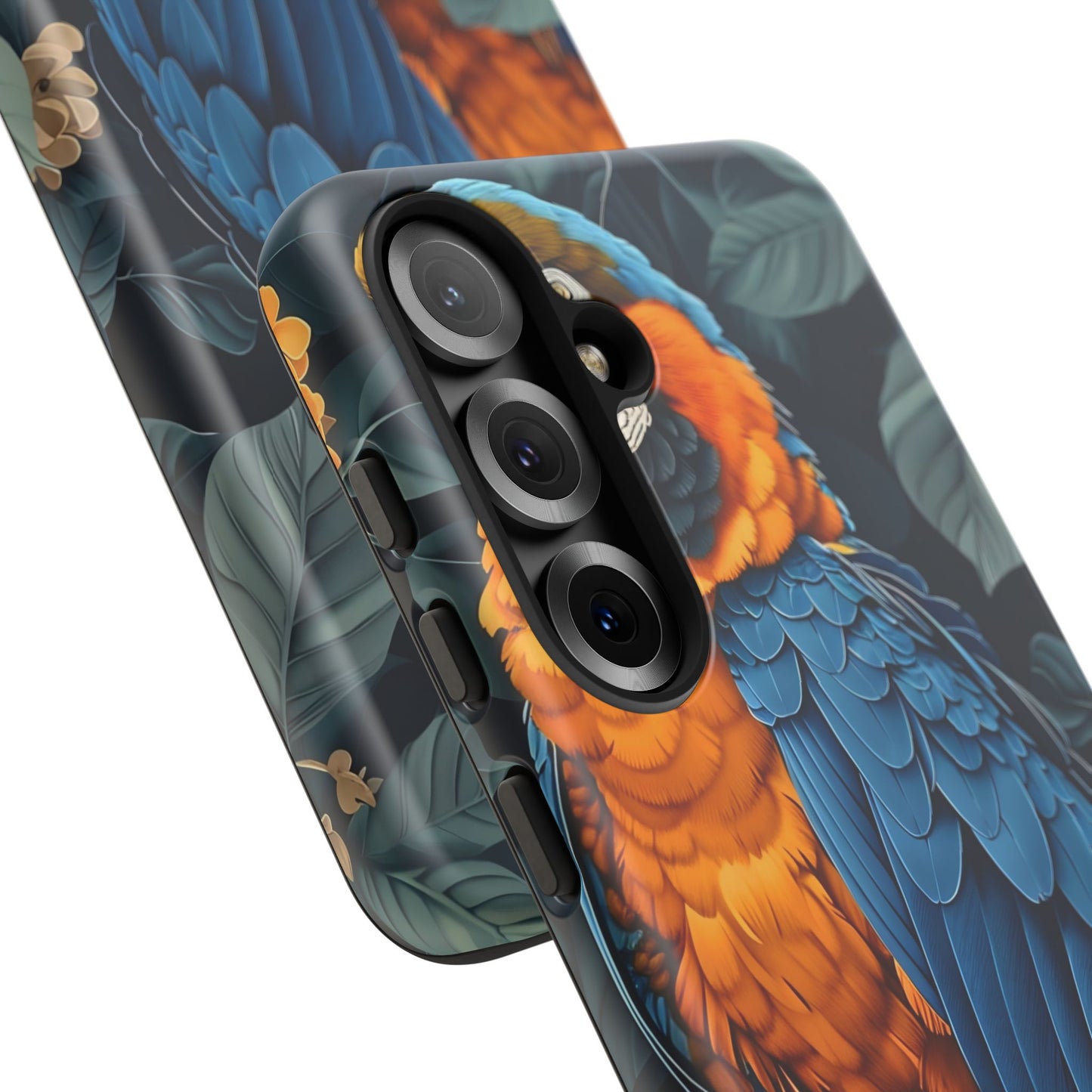 Tropical Parrot Phone Case - Tough Cases, Colorful Phone Cover, Nature Lover Gift, Floral Design, Bird Lover Accessory