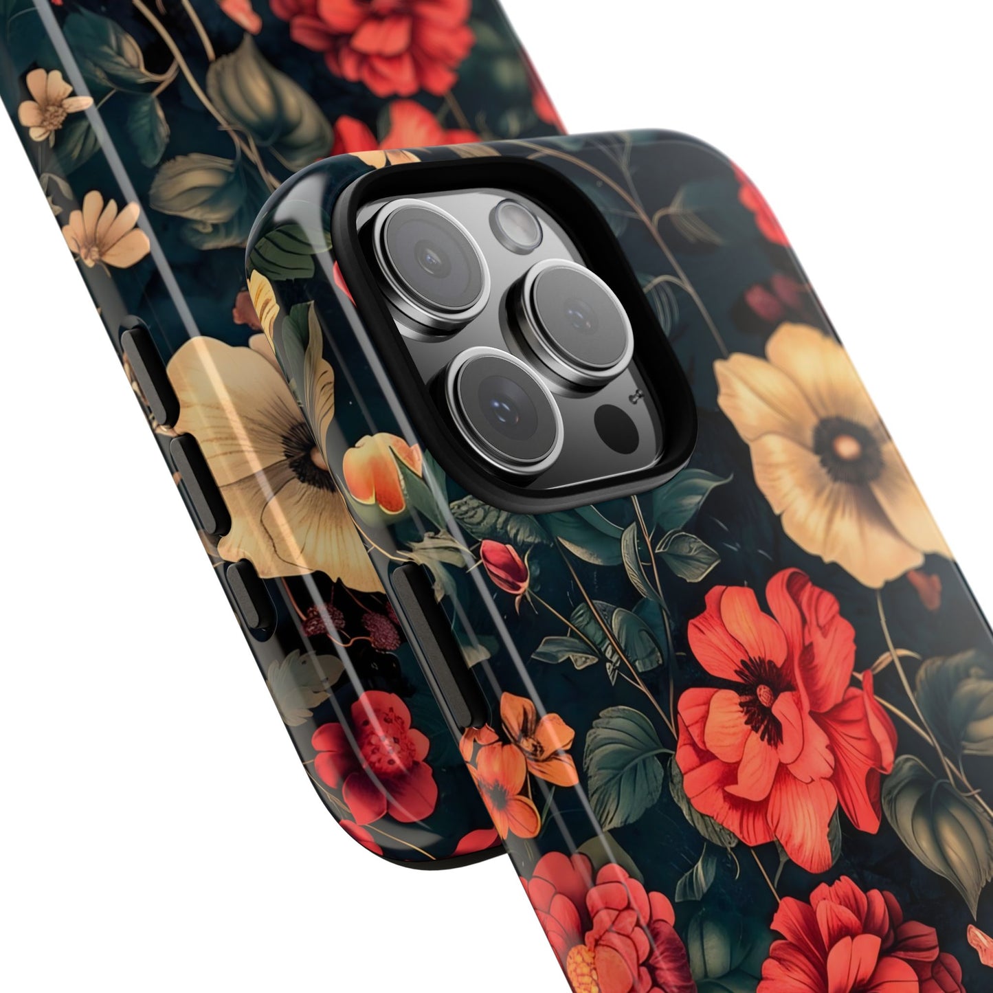 Floral Phone Case, Tough Cases, Flower Motif, Protective Cover, Gift for Her, Floral Design, Spring Accessory