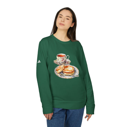 Cozy Tea Time Sweatshirt - Unisex Fleece Crewneck - Vintage Tea Set Design