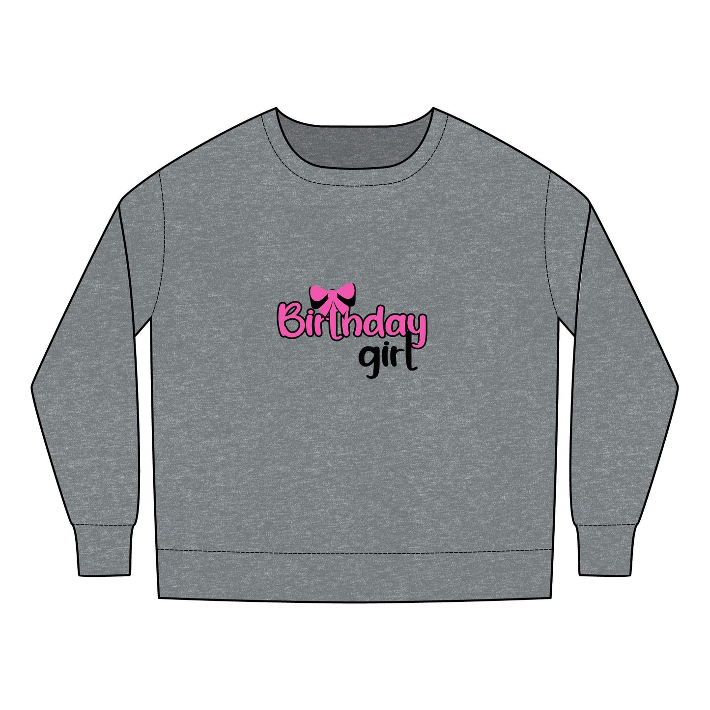 Toddler  Sweatshirt  - Birthday Girl Leopard Pattern Rainbow PNG