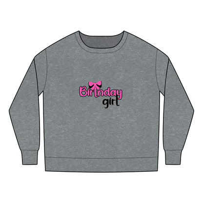 Toddler  Sweatshirt  - Birthday Girl Leopard Pattern Rainbow PNG