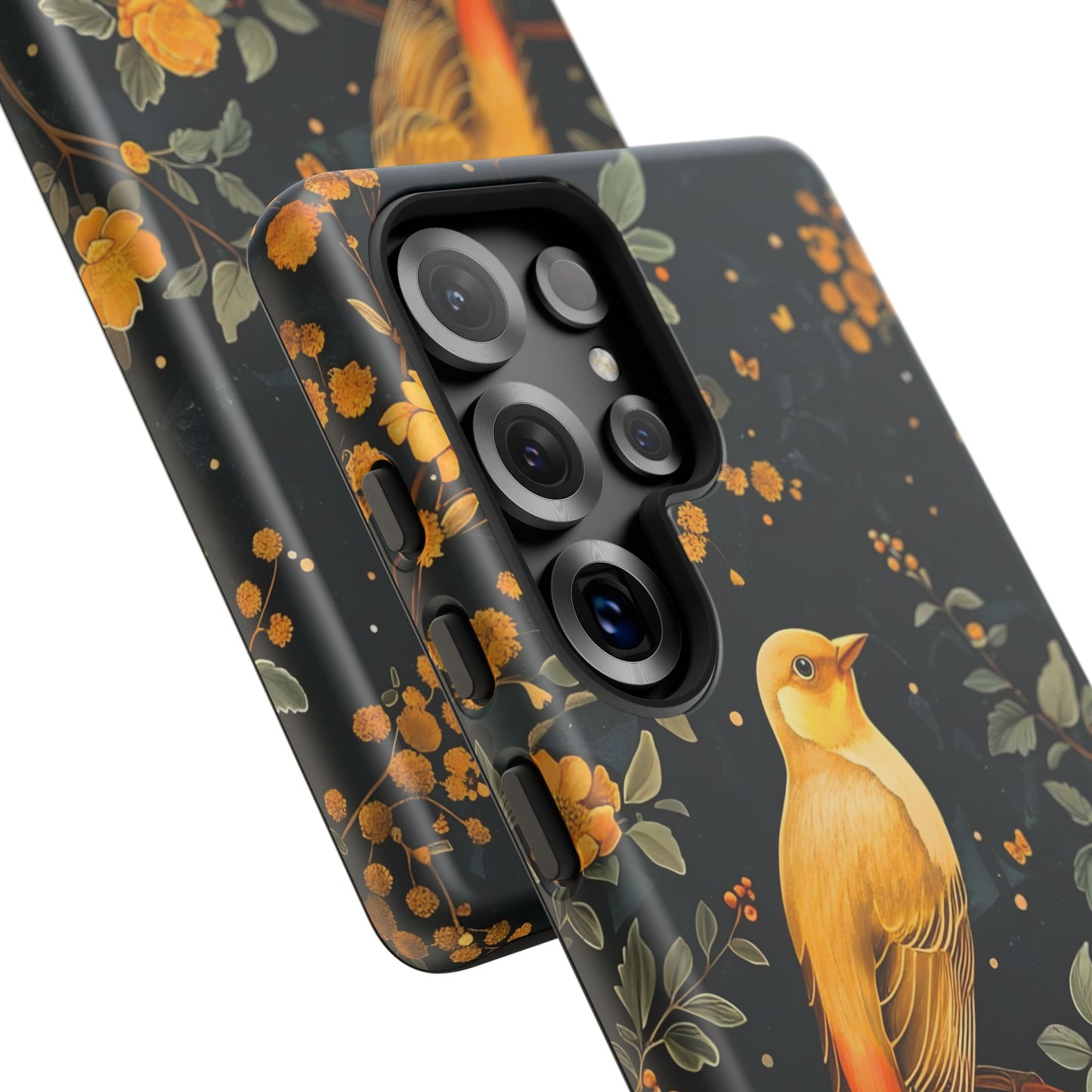 Floral Phone Case, Tough Cases with Bird Design, Nature Lover Gift, Stylish Protection, Birthday Present, Floral Phone Cover