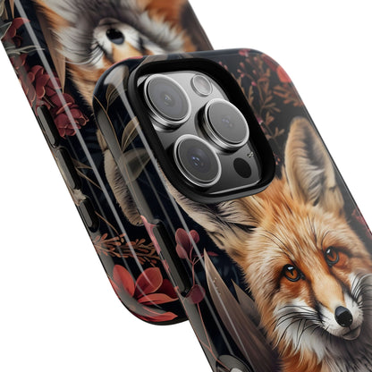 Fox Floral Phone Case, Tough Cases for Animal Lovers, Nature Themed Gift, Cute Phone Cover, Wild Fox Protector