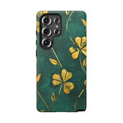 Floral Phone Case with Gold Accents, Tough Phone Cover, Stylish Phone Protector, Unique Gift for Her, Nature Lover Accessory