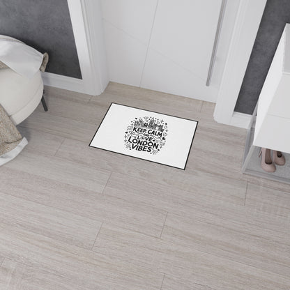 London-Themed Heavy Duty Floor Mat - Keep Calm and Love London Vibes Decor, Home Entrance Mat, Gift for Travelers, Unique Kitchen Rug