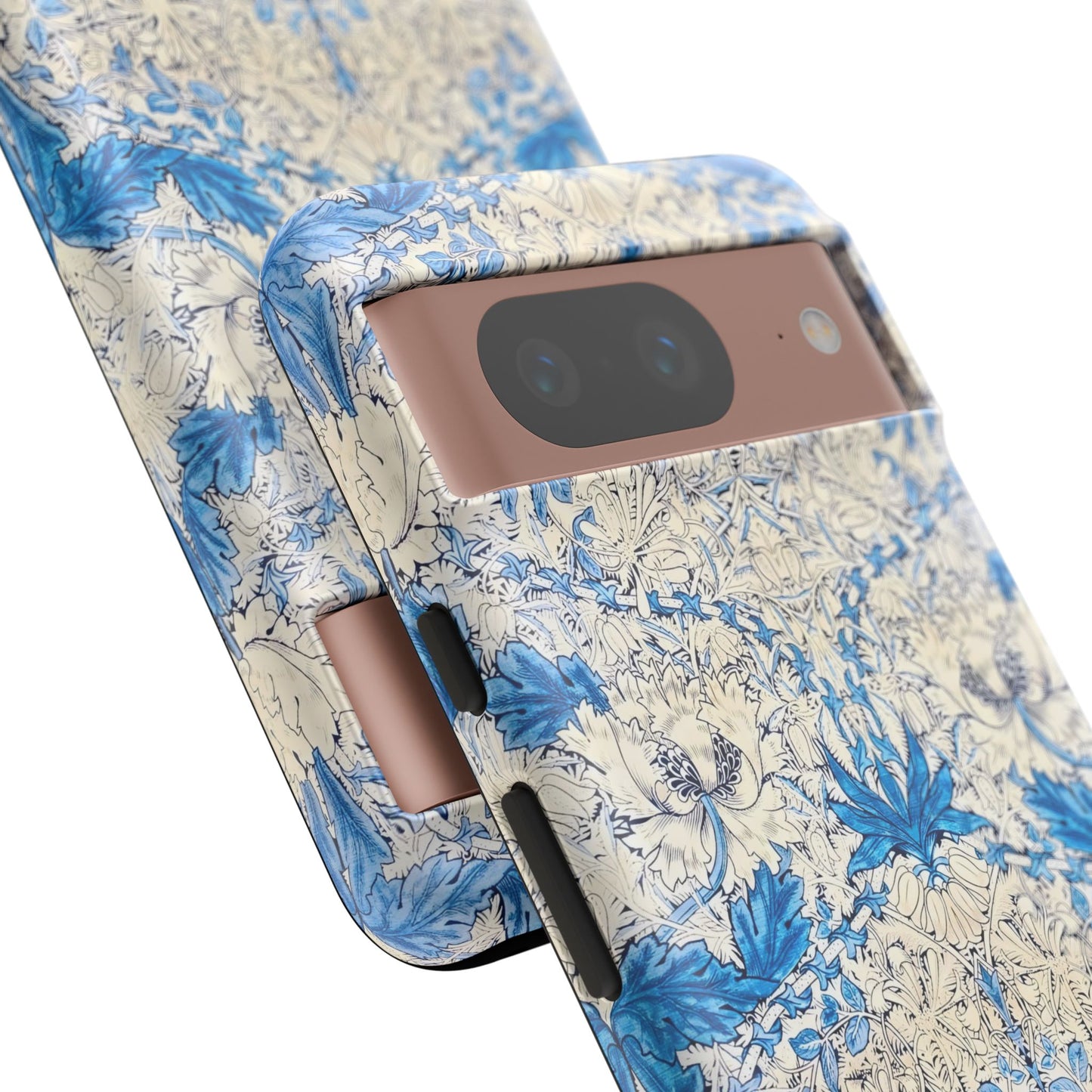 Elegant Floral Phone Case, Tough iPhone Cover, Stylish Mobile Protector, Blue Patterned Case, Unique Gift for Her