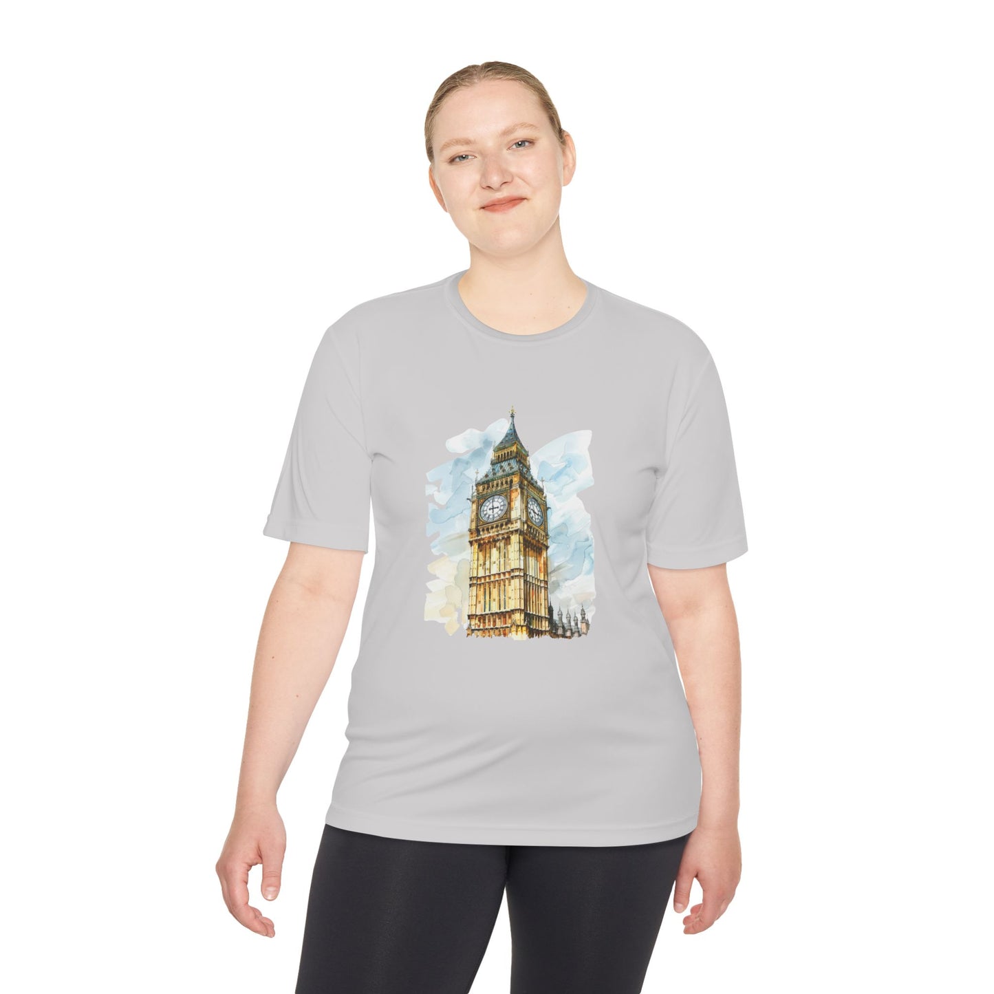 Unisex Moisture Wicking Tee - London's Big Ben Landmark Painting